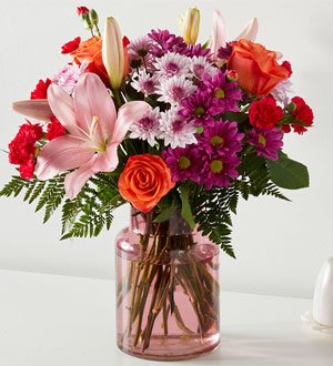 Light of My Life Bouquet in Blush Vase - Deluxe