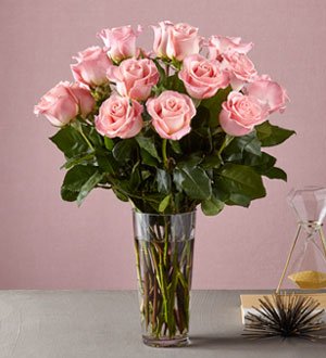Long Stem Pink Rose Bouquet
