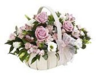 Baby Girl Basket with Bear