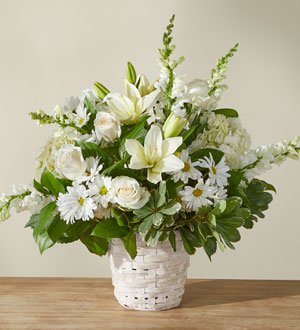 Ivory Elegance Floral Basket
